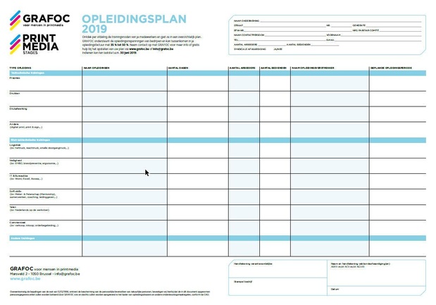 GRAFOC Opleidingsplan 2019 beschikbaar
